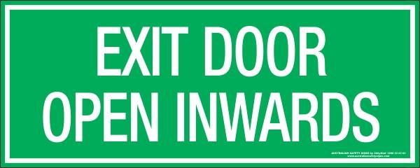 Exit - Exit door open inwards