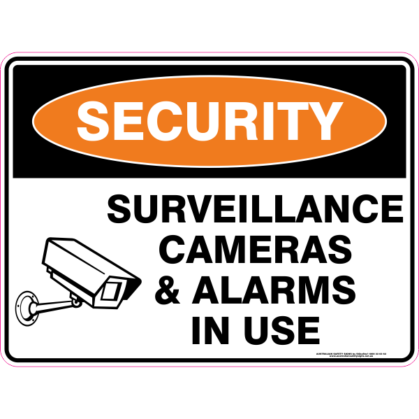 Security - Surveillance cameras & alarms in use
