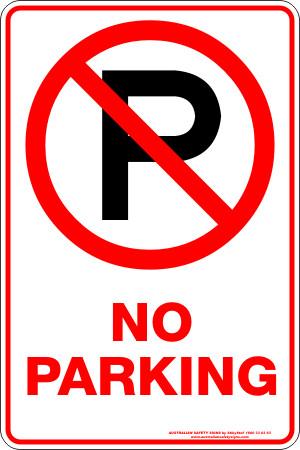 Parking & No Parking - No parking sign with image