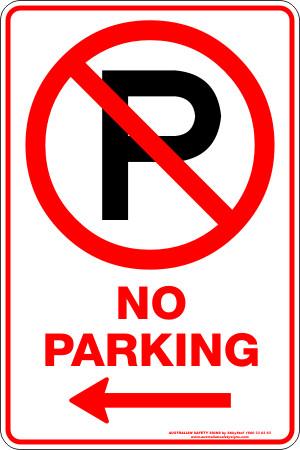 Parking & No Parking - No parking sign with image left