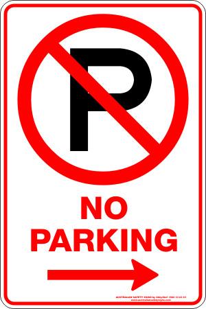Parking & No Parking - No parking sign with image right