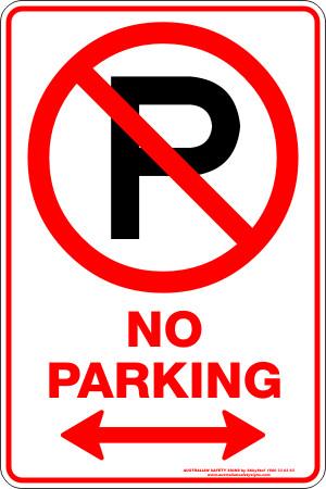 Parking & No Parking - No parking sign with image lane