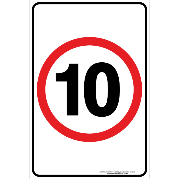 Parking & No Parking - Speed Limit 10km red and white