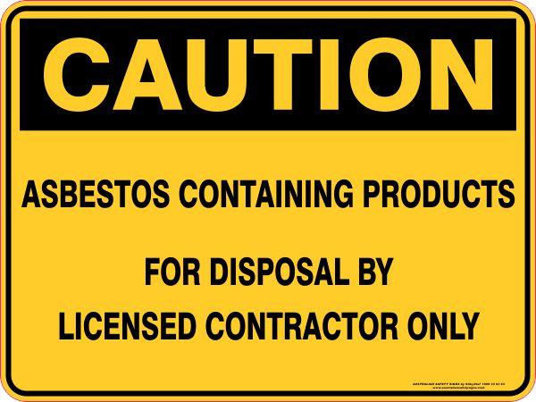 Asbestos  - Caution asbestos containing products