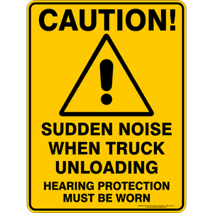 Caution - Sudden noise when truck unloading