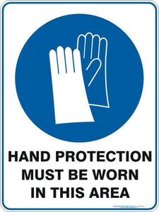 Mandatory - Hand protection must be worn in this area