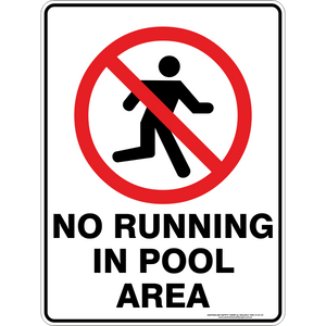 Prohibition - No running in the pool area