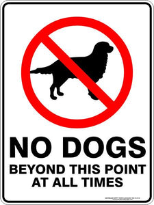 Prohibition - No dogs beyond this point