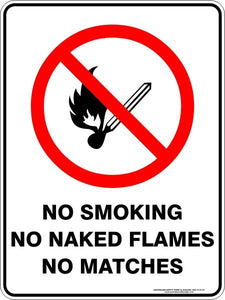 No Smoking - No smoking, naked flames or matches
