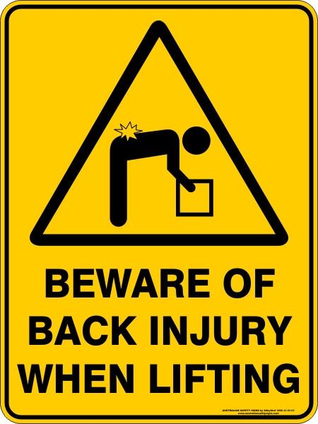 Warning - Beware of back injury