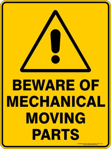 Warning - Beware of mechanical moving parts