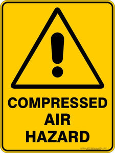 Warning - Compressed air hazarad