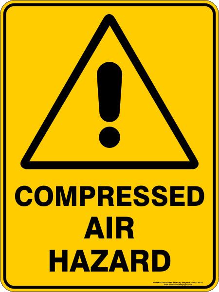 Warning - Compressed air hazarad