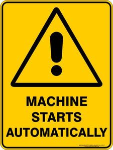 Warning - Machiene starts automatically