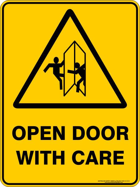 Warning - Open door with care